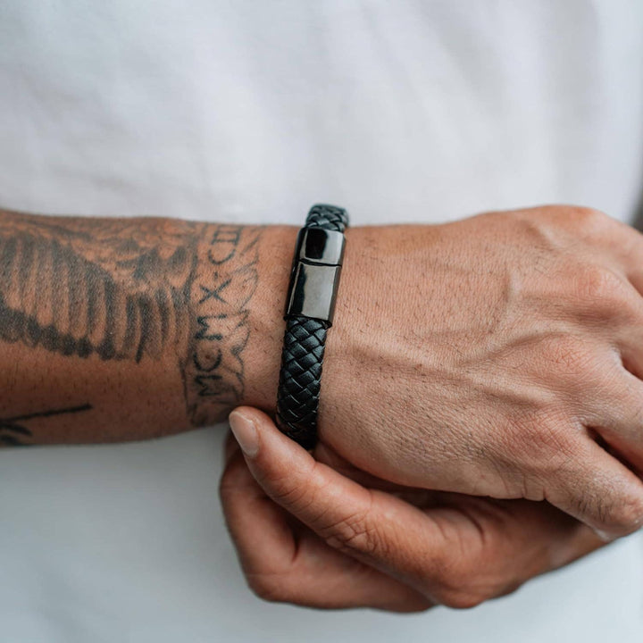 Læder Armbånd "Steady" - Sort