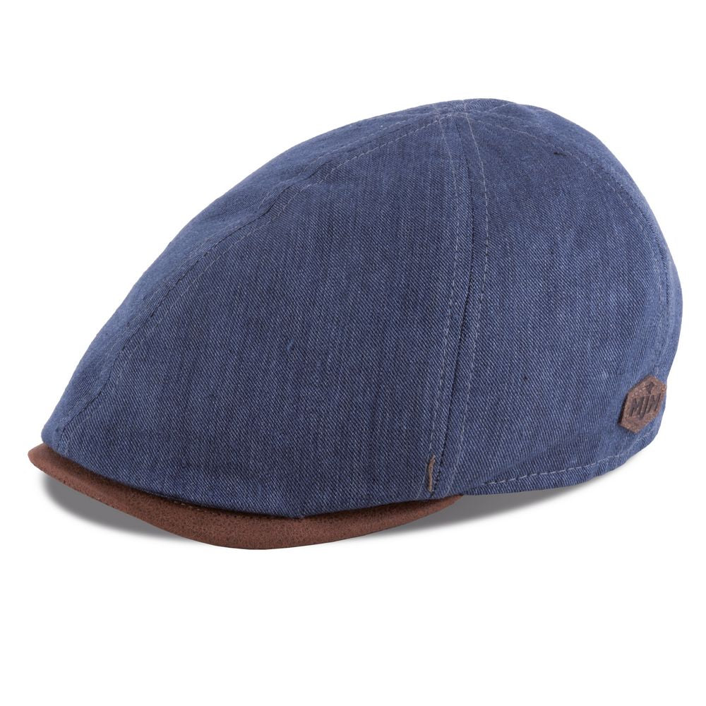 MJM Broker Sixpence - Blue Linen Flat Cap - Flat Cap fra MJM Hats hos The Prince Webshop