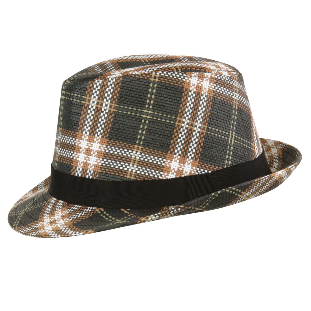 MJM Sinatra Player Hat - Paper Brown Check - Player Hat fra MJM Hats hos The Prince Webshop