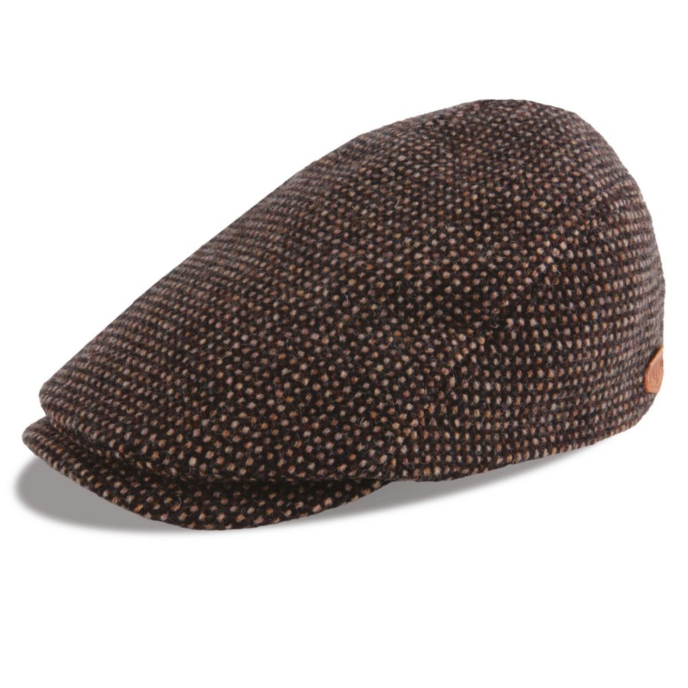 MJM BANG Flat Cap Brun Ternet Ulden Sixpence - S (56 cm) - Flat Cap fra MJM Hats hos The Prince Webshop