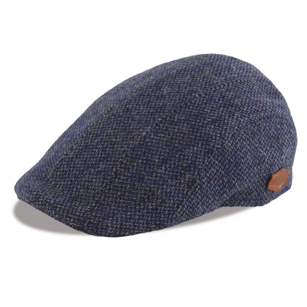 MJM Maddy Blue Virgin Wool Flat Cap - Blå Sixpence - S (56 cm) - Flat Cap fra MJM Hats hos The Prince Webshop