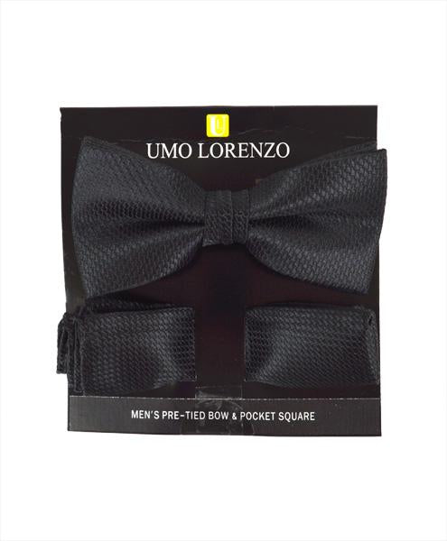 Cool Fly & Hankie Sæt - Sort Mønster - Butterfly & Lommeklud Sæt fra Umo Lorenzo hos The Prince Webshop