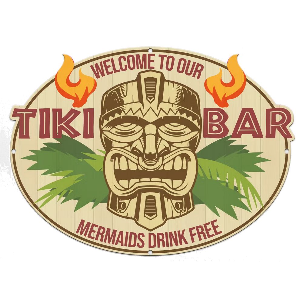 Retroworld Metalskilt TIKI BAR - 30 x 20 cm - Metalskilt fra Retroworld hos The Prince Webshop