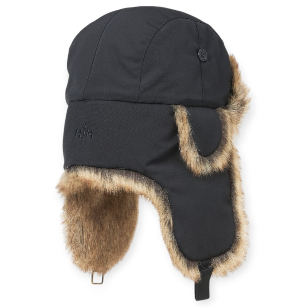 MJM Trapper Hat Recycled Taslan Faux Fur - Black - Hue fra MJM Hats hos The Prince Webshop