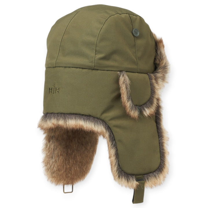 MJM Trapper Hat Recycled Taslan Faux Fur - Olive - Hue fra MJM Hats hos The Prince Webshop