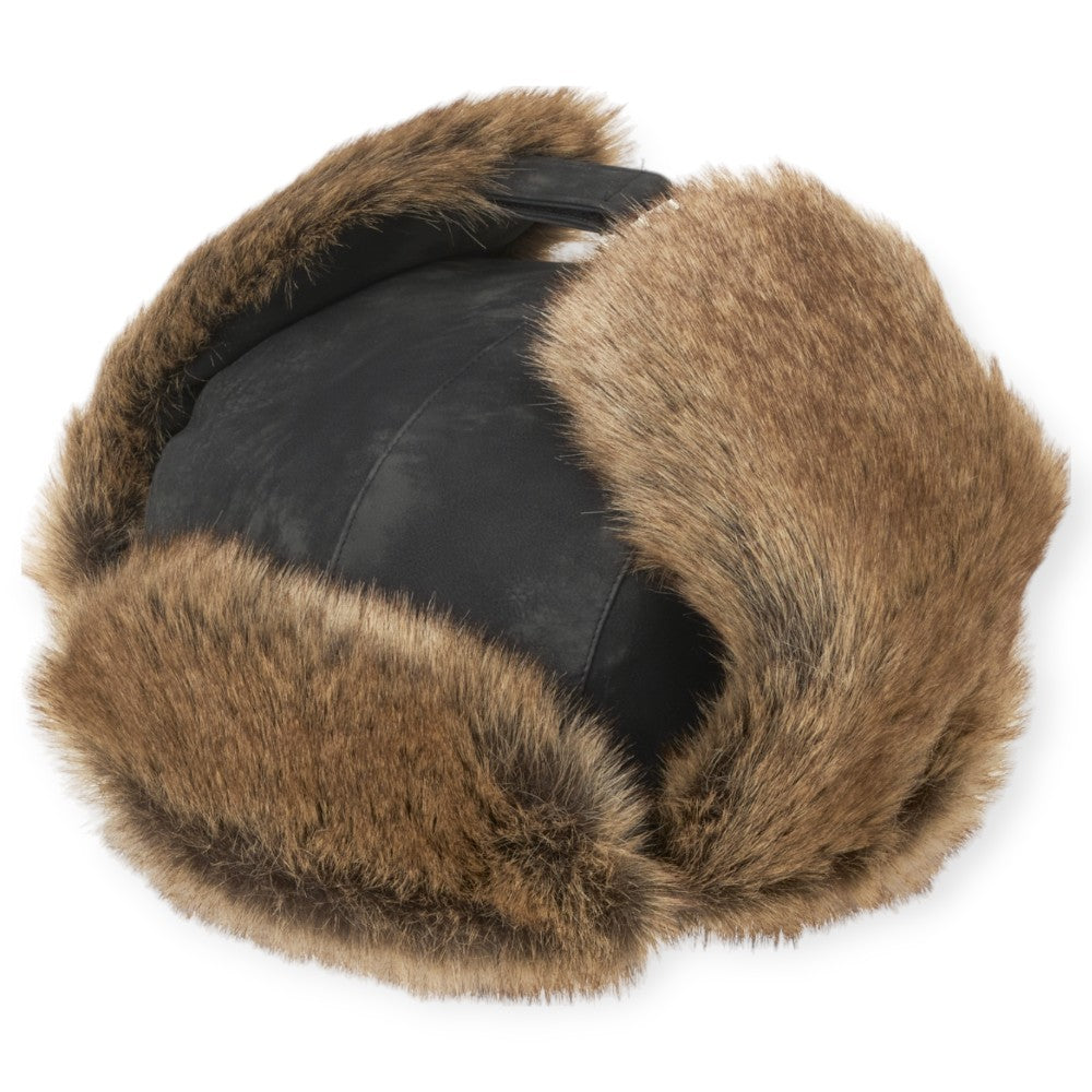 MJM Trapper Hat 42 - Faux Leather/Fur - Black - Hue fra MJM Hats hos The Prince Webshop