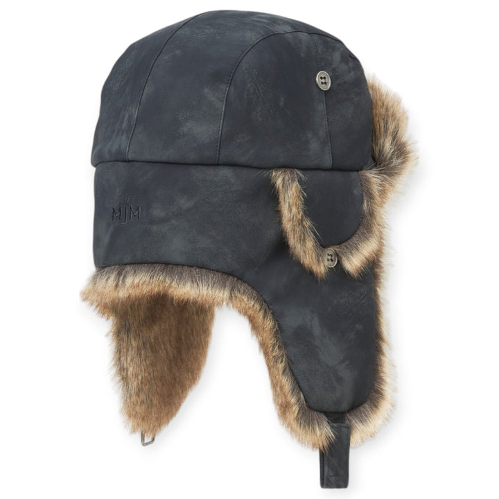 MJM Trapper Hat 42 - Faux Leather/Fur - Black - Hue fra MJM Hats hos The Prince Webshop