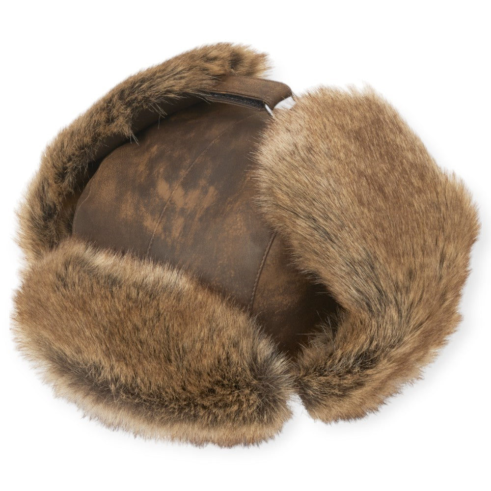 MJM Trapper Hat 42 - Faux Leather/Fur - Brown - Hue fra MJM Hats hos The Prince Webshop
