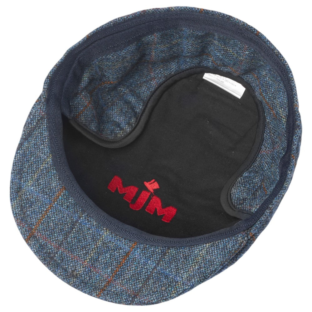 MJM Rebel EL 42 Pure Wool Blue Check Sixpence - Flat Cap fra MJM Hats hos The Prince Webshop