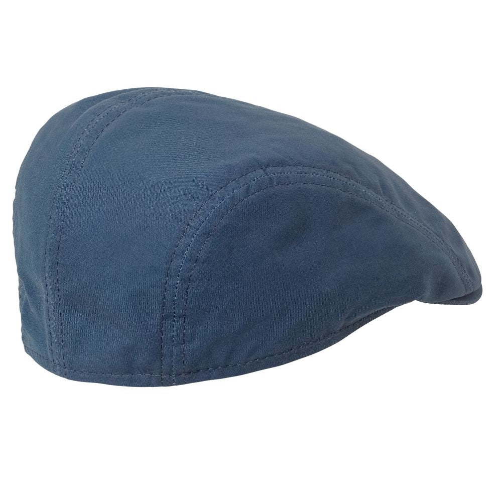 MJM Daffy 3 Staywax - Blå Oilskin Sixpence - Flat Cap fra MJM Hats hos The Prince Webshop