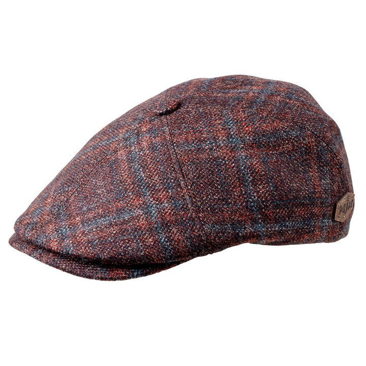 MJM Rebel 32 Virgin Wool Brown Check Sixpence - Flat Cap fra MJM Hats hos The Prince Webshop