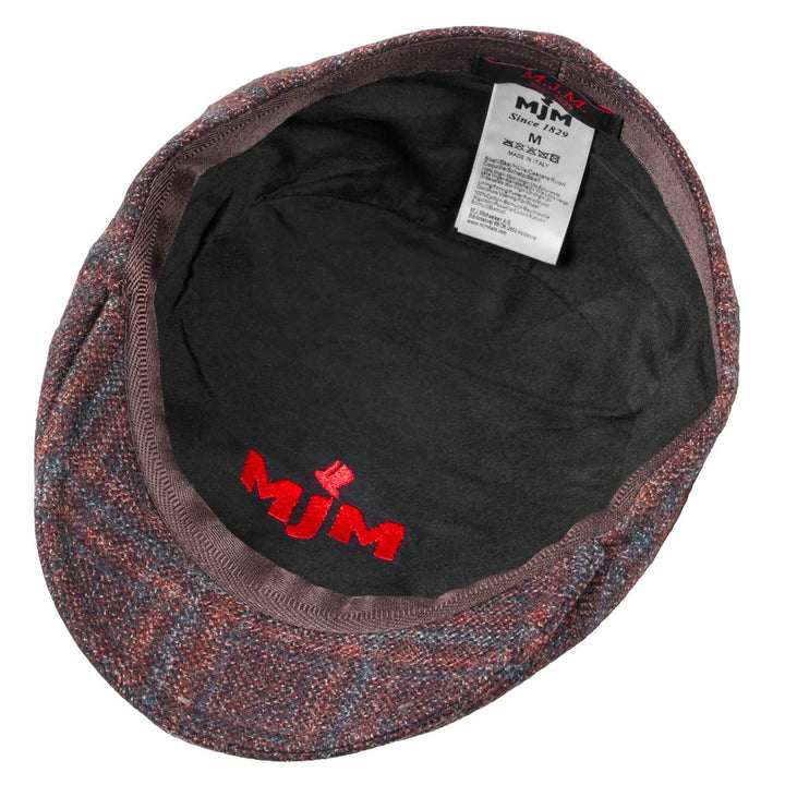 MJM Rebel 32 Virgin Wool Brown Check Sixpence - Flat Cap fra MJM Hats hos The Prince Webshop