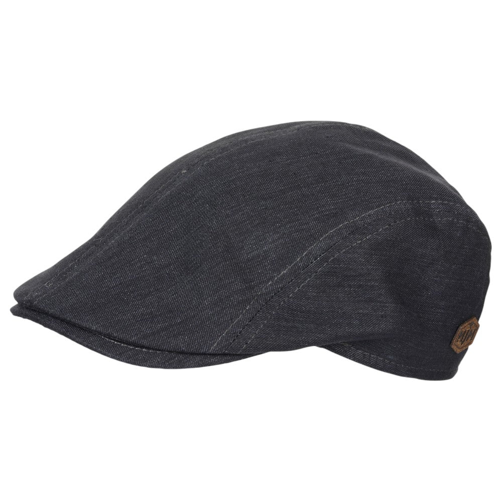 MJM Daffy 3 Lite Bomuld/Linned Sildeben Flat Cap - Blå - Flat Cap fra MJM Hats hos The Prince Webshop