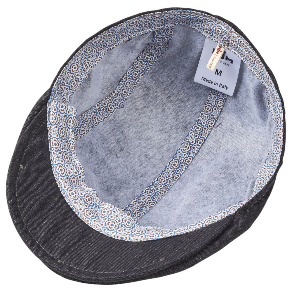 MJM Daffy 3 Lite Bomuld/Linned Sildeben Flat Cap - Blå - Flat Cap fra MJM Hats hos The Prince Webshop