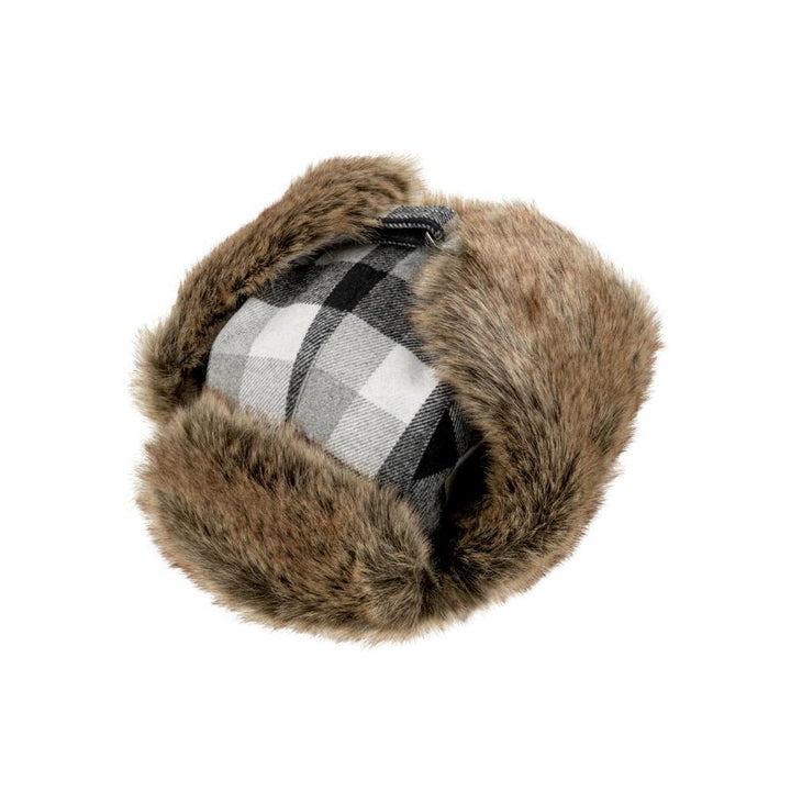 MJM Trapper Rex 32 Faux Fur Grey Check - Hue fra MJM Hats hos The Prince Webshop