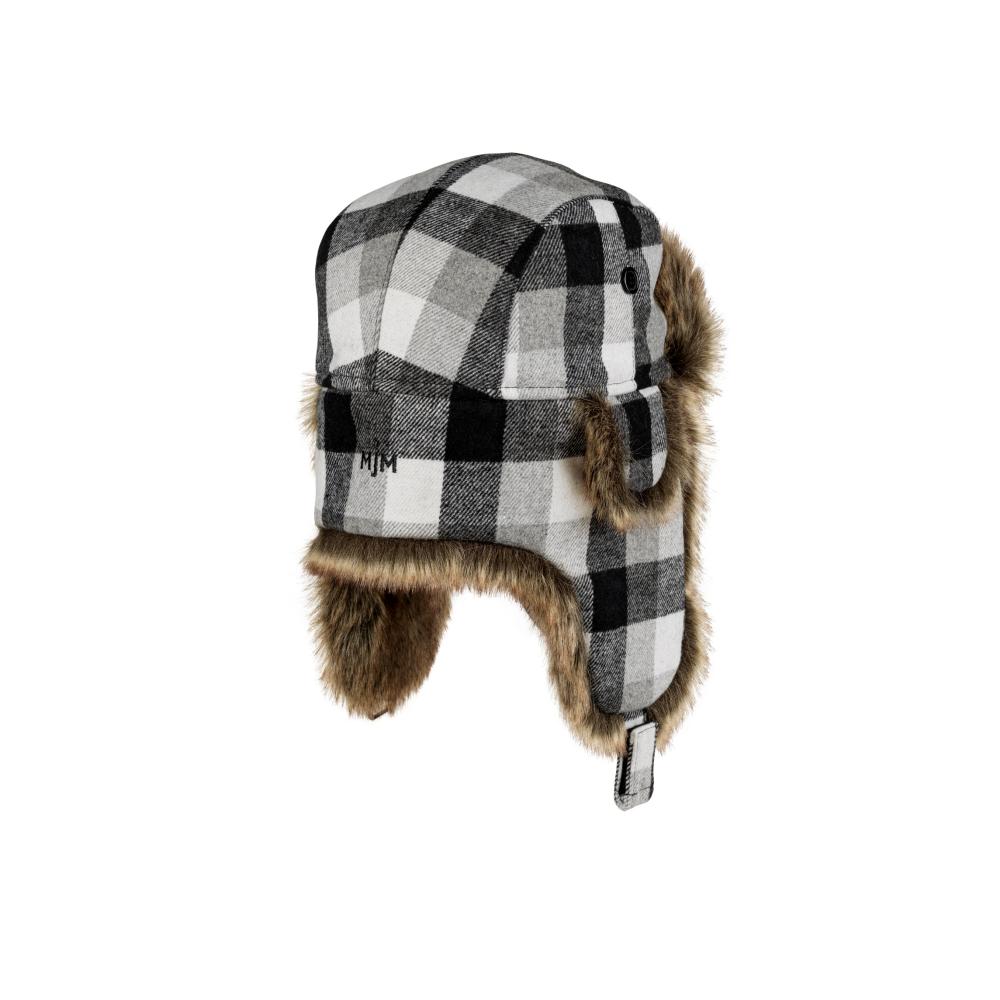 MJM Trapper Rex 32 Faux Fur Grey Check - Hue fra MJM Hats hos The Prince Webshop