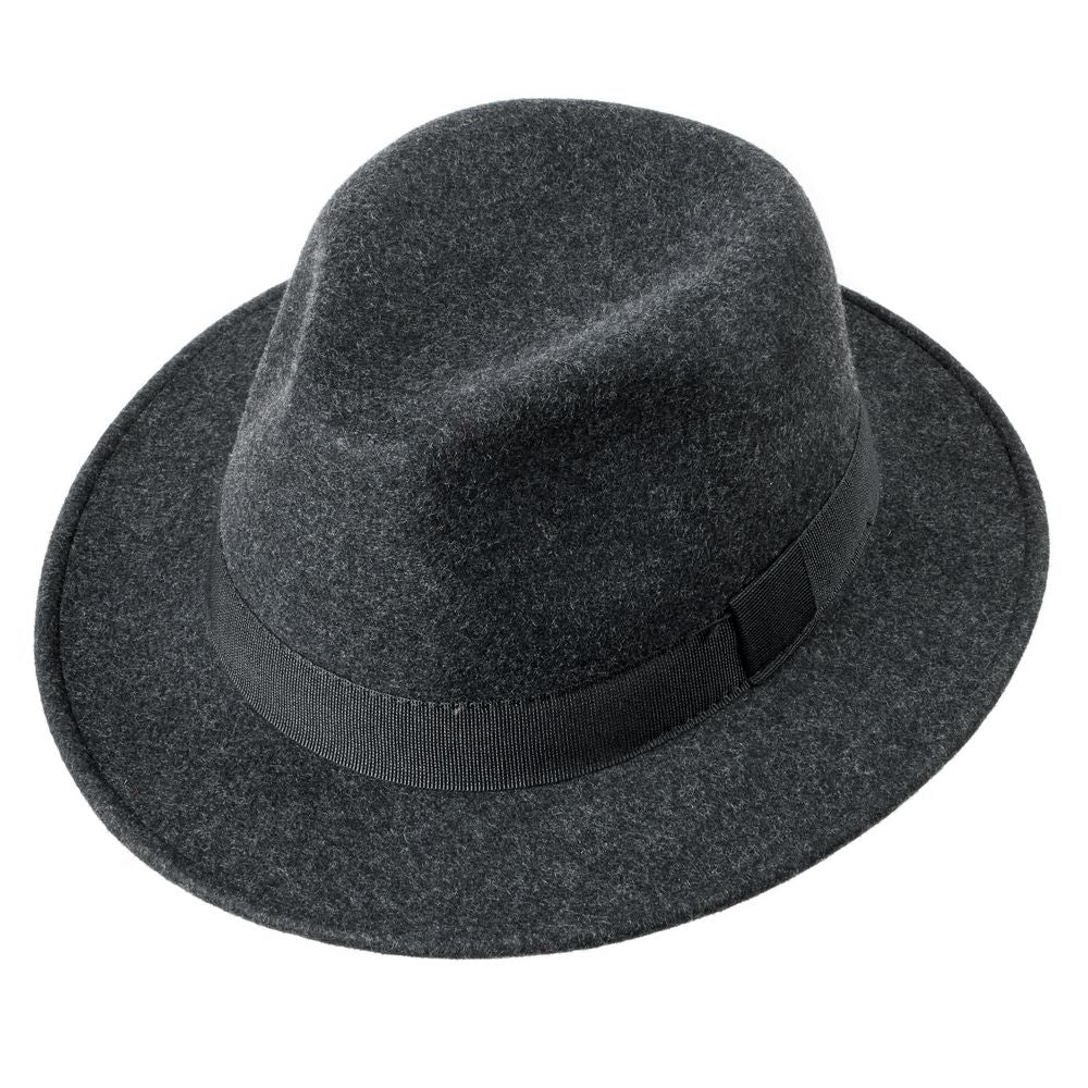 MJM FELIX Antracit Uld Filt Hat - Waterproof & Crushable - Traveller Hat fra MJM Hats hos The Prince Webshop