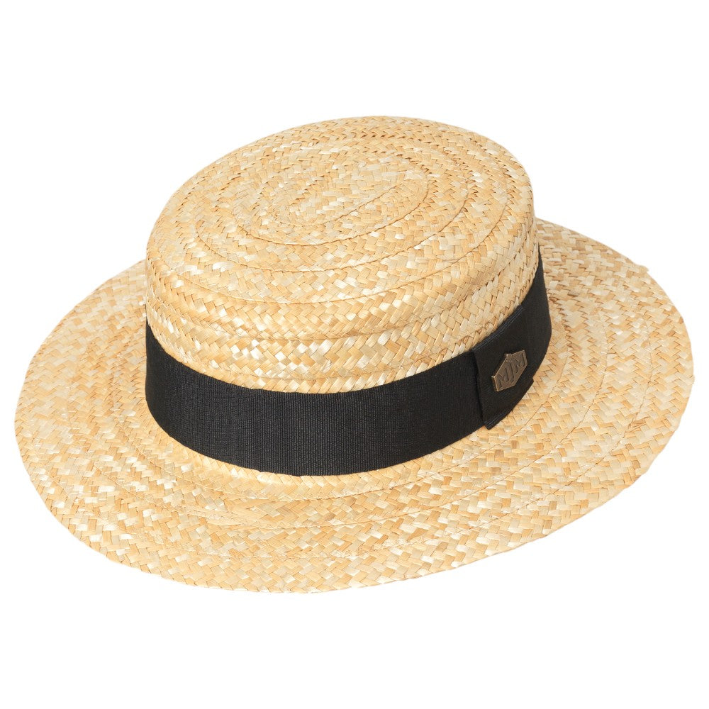 MJM Alex Boater Strå Hat - Natur Beige - Hat fra MJM Hats hos The Prince Webshop