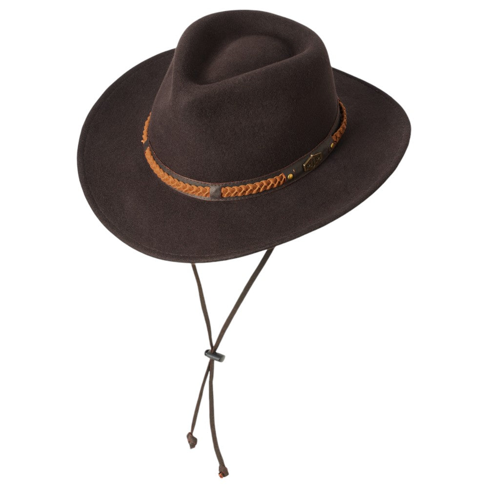 MJM Freedom Western Woolfelt Traveller – Dark Brown - Traveller Hat fra MJM Hats hos The Prince Webshop