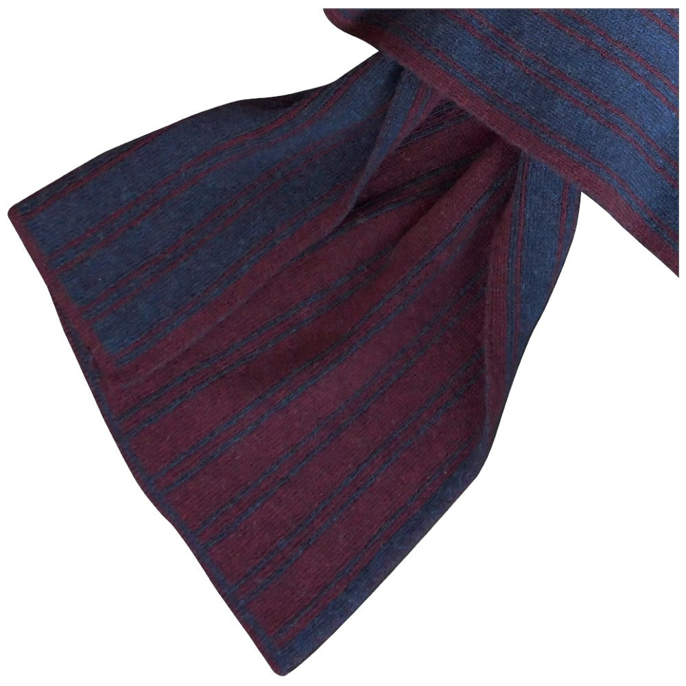 MJM Stripe 62 Scarf Wool/Cashmere Navy/Bordeaux