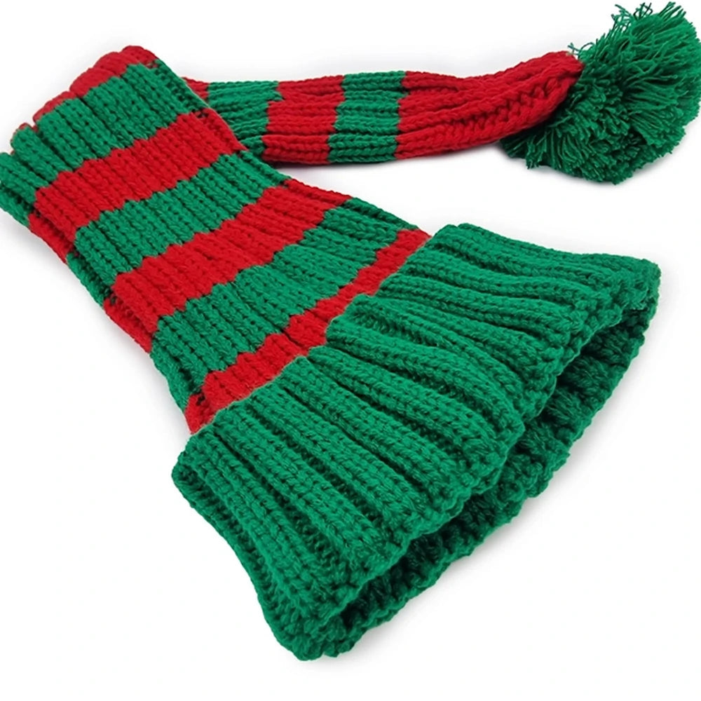 Nissebanden Nissehue - Klassisk Rib, Lang, Rød & Grøn - Hue fra Snazzy Santa hos The Prince Webshop
