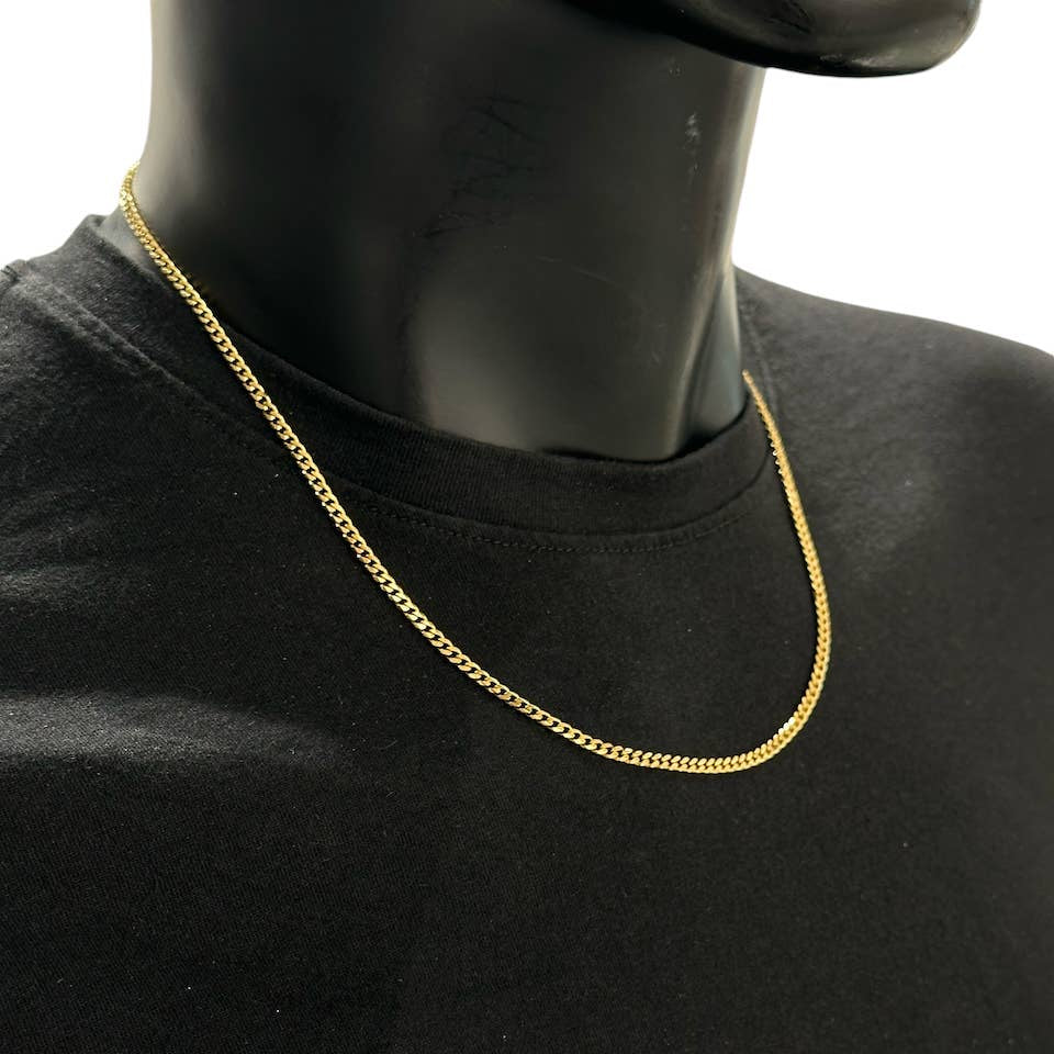 Halskæde 50 cm i rustfrit stål - Sølv eller Guld