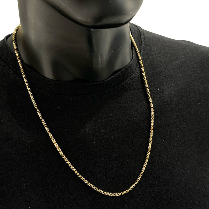 60 cm rustfrit stål halskæde - Guld