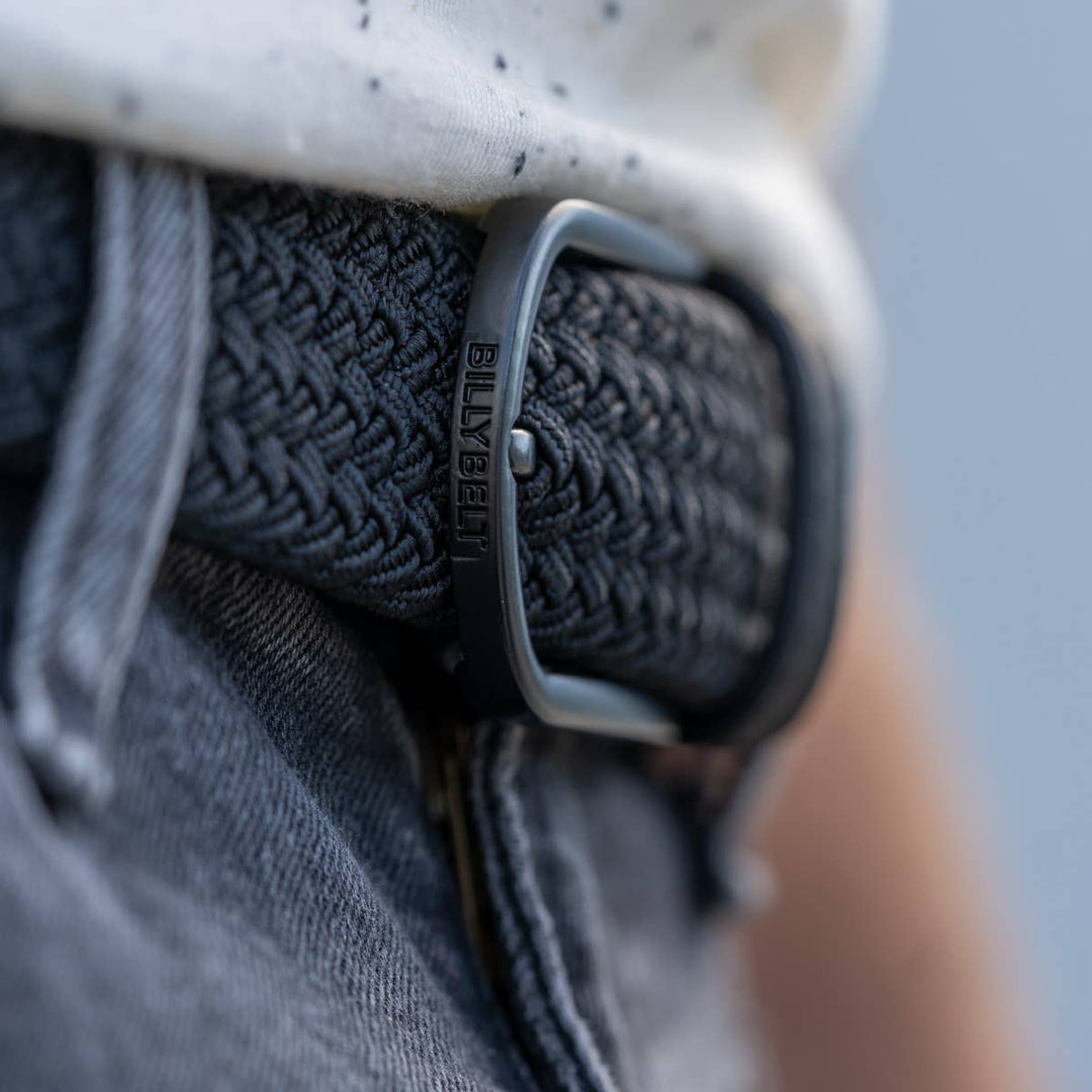 BILLYBELT All Black Woven Elastic Belt - Elastisk Komfort Bælte - Bælte fra BILLYBELT hos The Prince Webshop