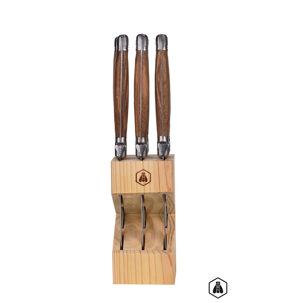 Laguiole 6 Steak Knive i Blok - Gave Ide fra Laguiole hos The Prince Webshop