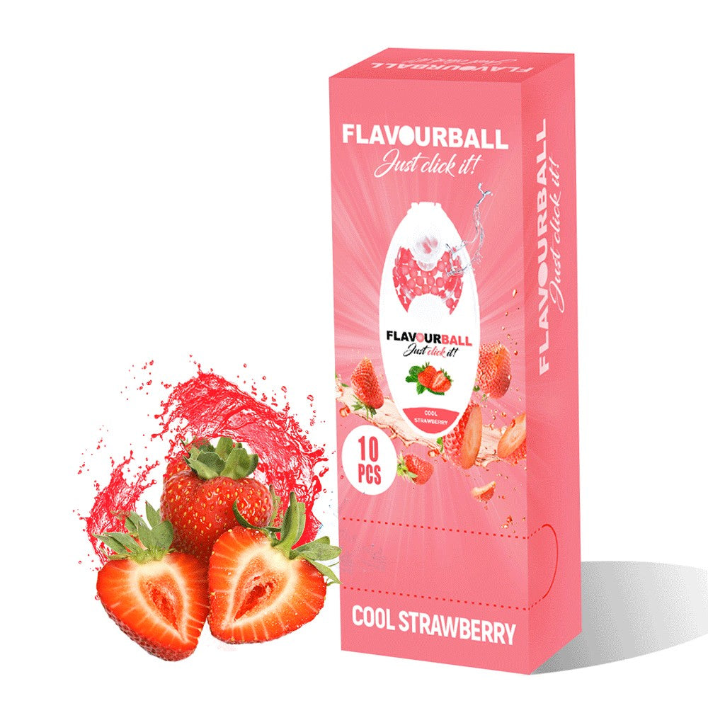 10 x 100 stk Cool Strawberry Flavour Balls i Pod