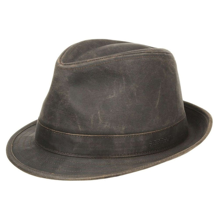 Stetson CO/PES Trilby Hat - Brunt Oilskin Look - Trilby Hat fra Stetson hos The Prince Webshop