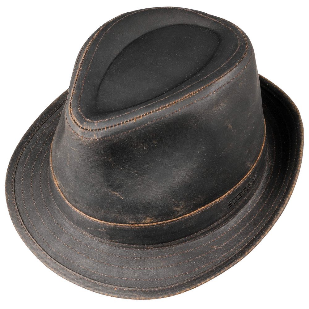 Stetson CO/PES Trilby Hat - Brunt Oilskin Look - Trilby Hat fra Stetson hos The Prince Webshop