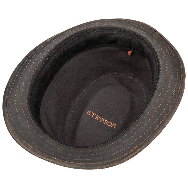 Stetson CO/PES Trilby Hat - Brunt Oilskin Look - Trilby Hat fra Stetson hos The Prince Webshop