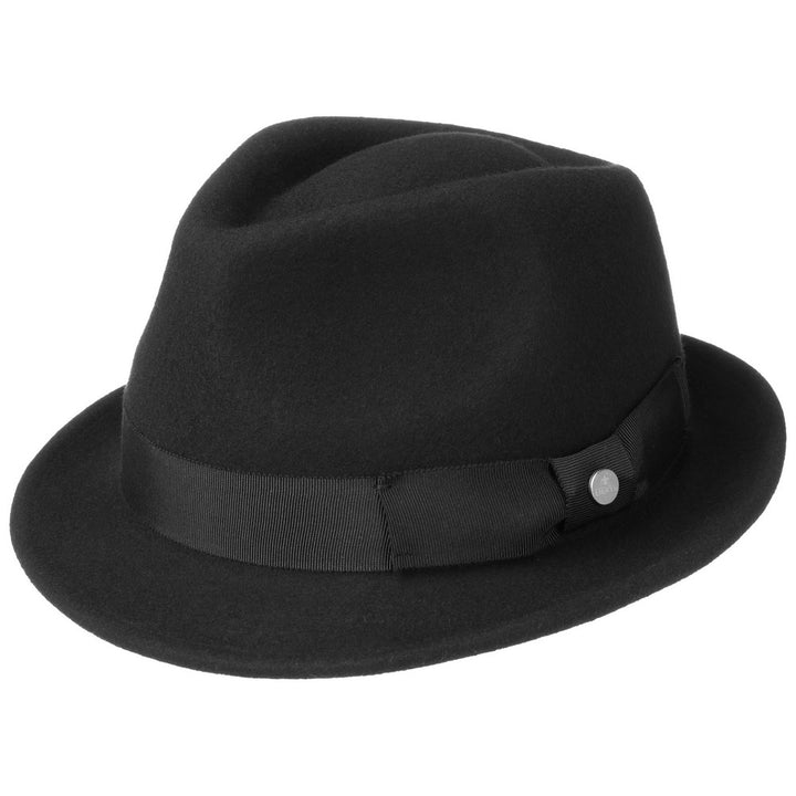 Trilby Woolfelt by Lierys - Sort Uld Hat - Trilby Hat fra Lierys hos The Prince Webshop