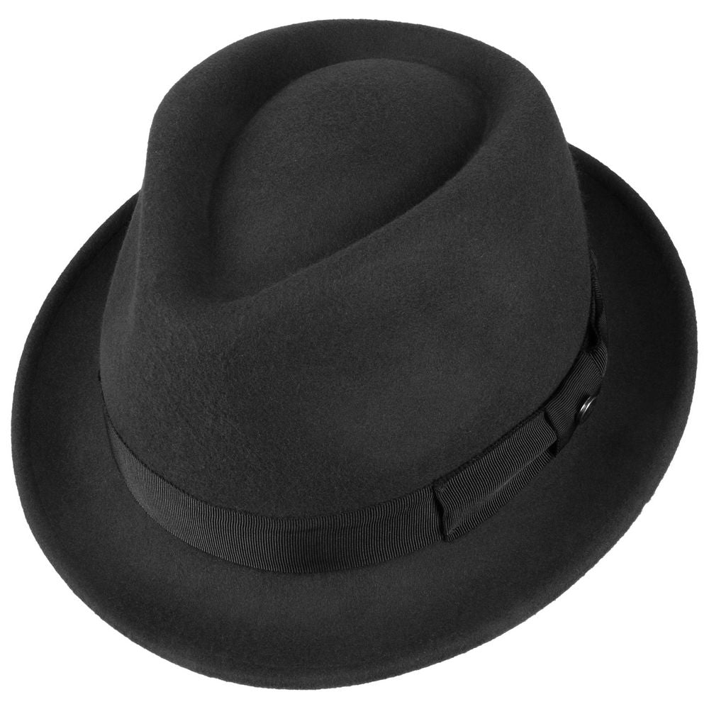 Trilby Woolfelt by Lierys - Sort Uld Hat - Trilby Hat fra Lierys hos The Prince Webshop