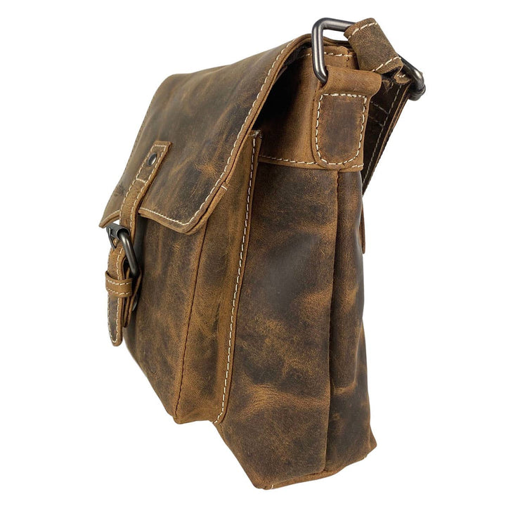 Arrigo Shoulder Bag with Flap Buffalo Leather - Cognac - Taske fra Arrigo hos The Prince Webshop