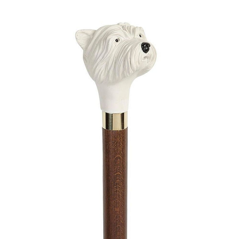 Unik Spadserestok i Brun Ahorn med Westie Knop - Spaderestok fra Charles Buyers & Co Ltd hos The Prince Webshop