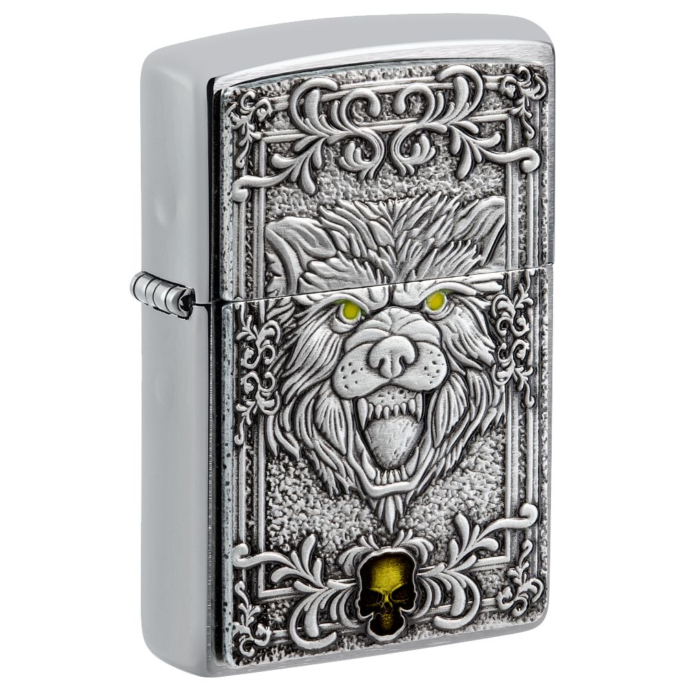 Zippo 60006751 200 Wolf Emblem Design - Zippo Lighter fra Zippo hos The Prince Webshop