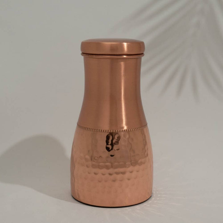 Ren kobberkaraffel halvt hamret med låg ± 950 ml kande