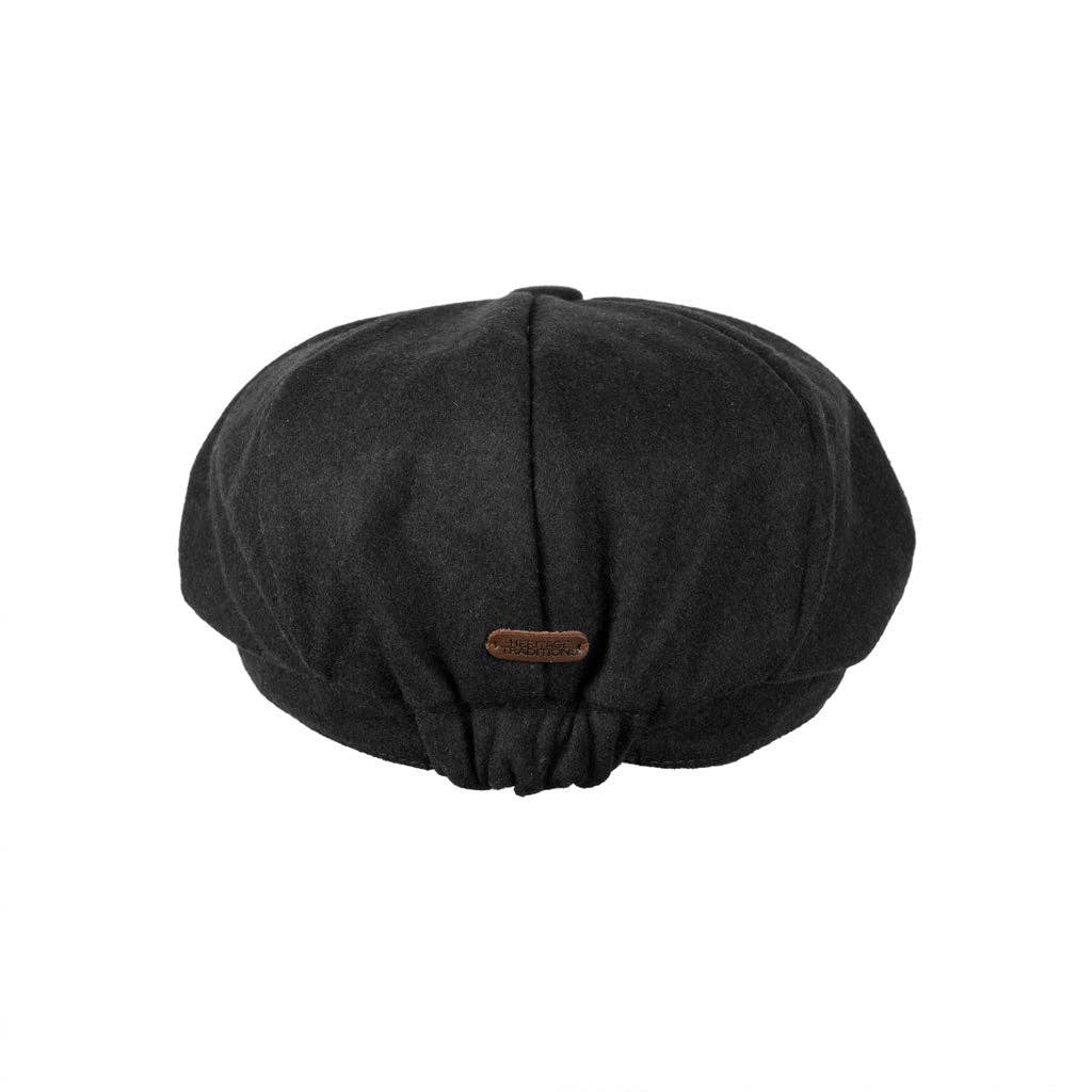 Heritage Tradition Carlyle Felt Newsboy Black - Flat Cap fra Heritage Traditions hos The Prince Webshop