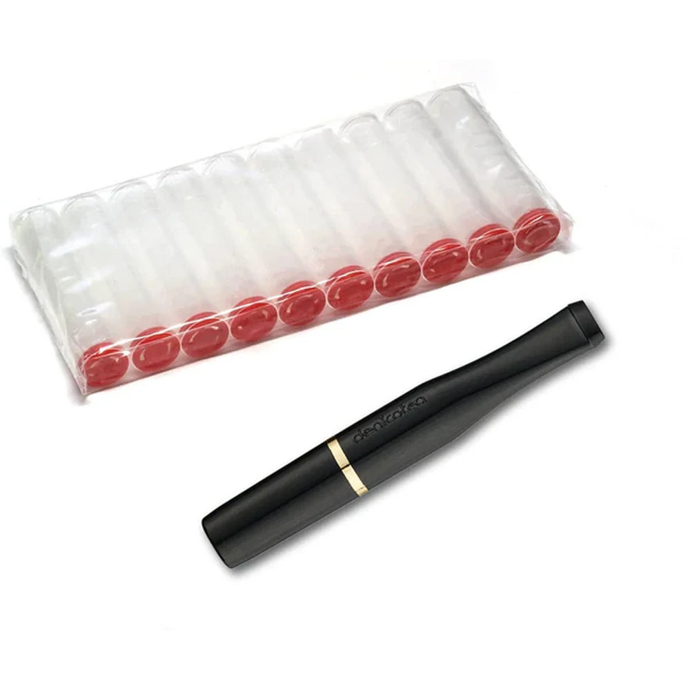 Ibiza Slim Cigaret Holder Black & Gold Ring - med 10 Filtre - Cigaret Holder fra Denicotea hos The Prince Webshop