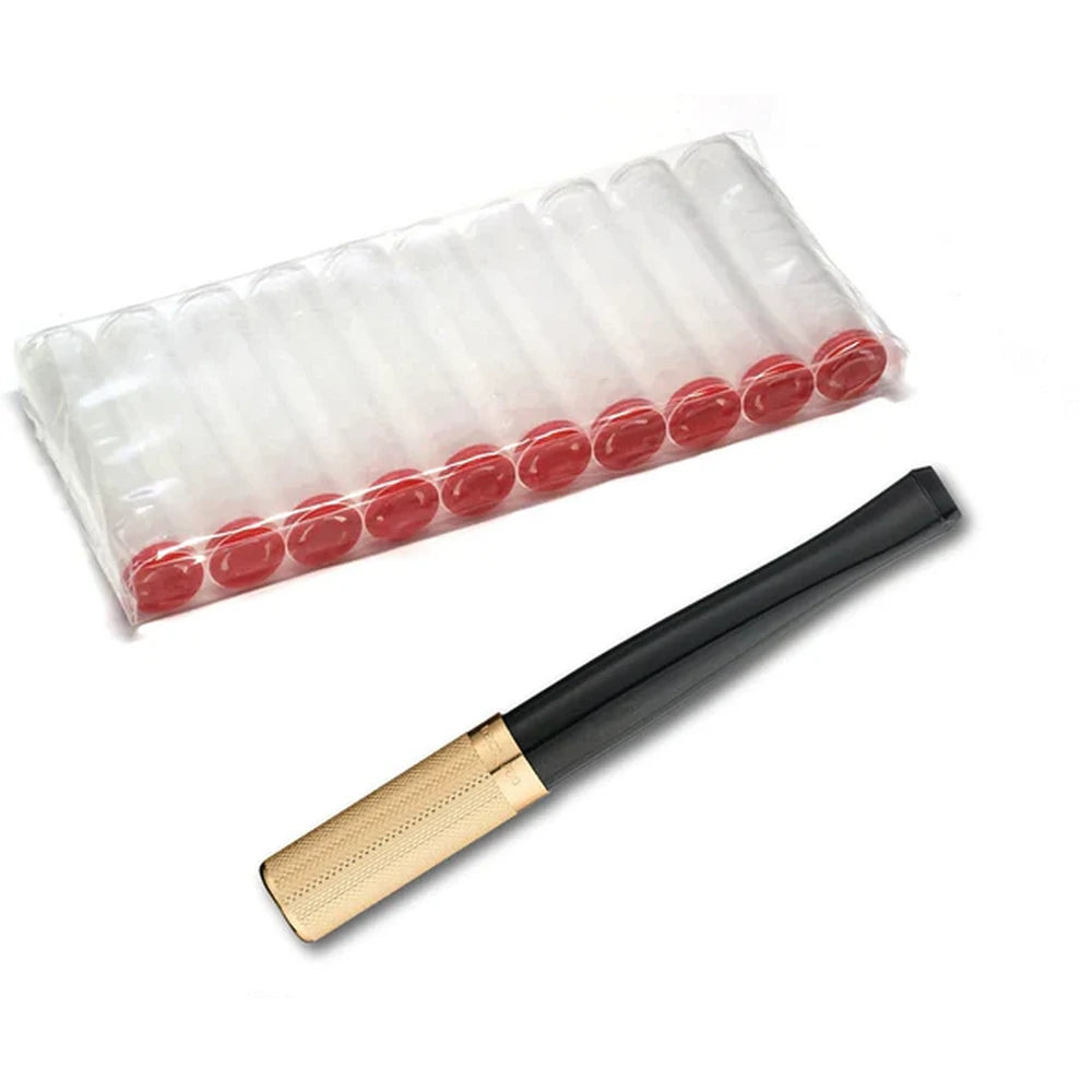 Flair Automatic Guillochiert Cigaret Holder - Sort/Guld - Cigaret Holder fra Denicotea hos The Prince Webshop