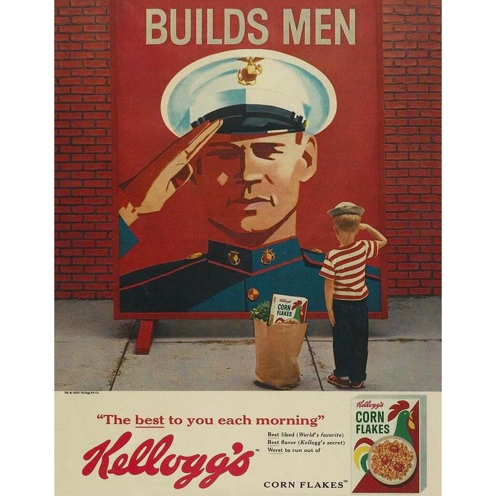 Retroworld Kellogg's Builds Men Metalskilt - 30 x 40 cm - Metalskilt fra Retroworld hos The Prince Webshop