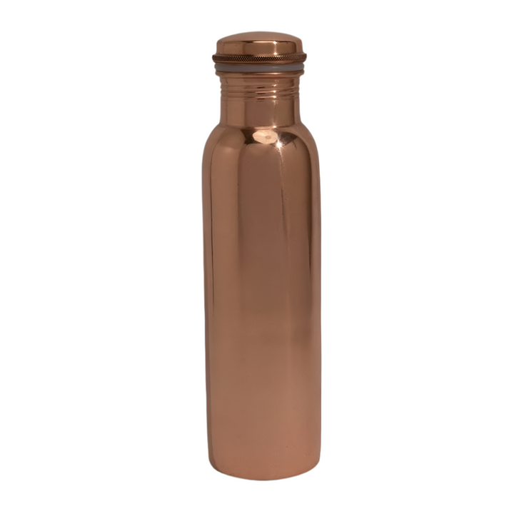 Ren Kobber Vandflaske Glat Poleret ± 950 ml (tung) - Gave Ide fra Ayurveda Specialist B.V. hos The Prince Webshop
