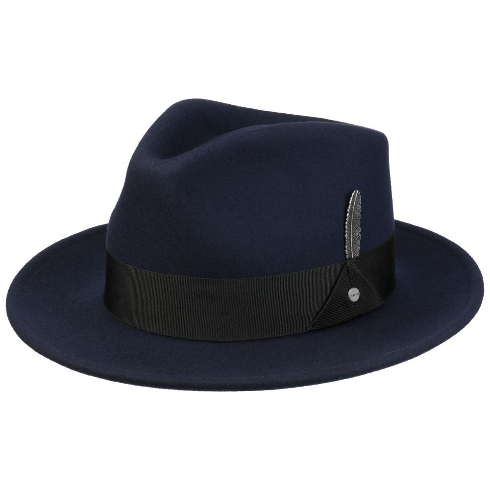 Stetson Woolfelt Fedora Hat - Navy Blue - Fedora Hat fra Stetson hos The Prince Webshop