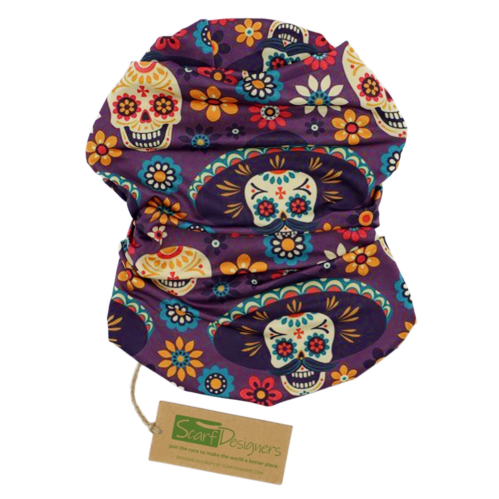 Mexican Skull Bandana - Multifunktions Tørklæde - Halstørklæde fra Scarf Designers Berlin hos The Prince Webshop