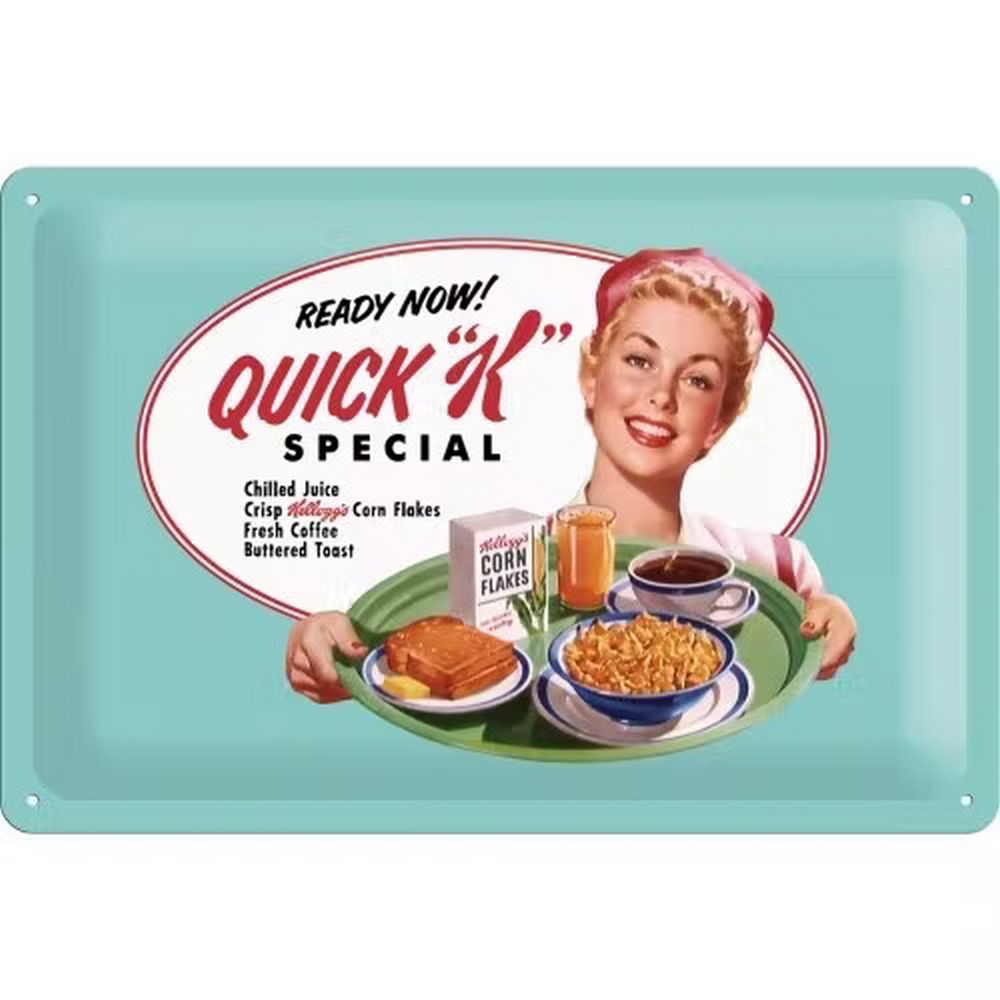 Retroworld Metalskilt Kelloggs Quick K Special - 30 x 20 cm - Metalskilt fra Retroworld hos The Prince Webshop