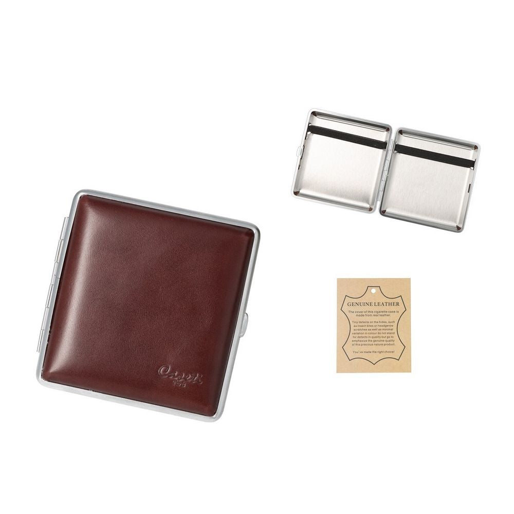 CASETI Cigaret Etui til 20 King Size - Mørkebrunt Læder - Cigaret Etui fra Caseti hos The Prince Webshop
