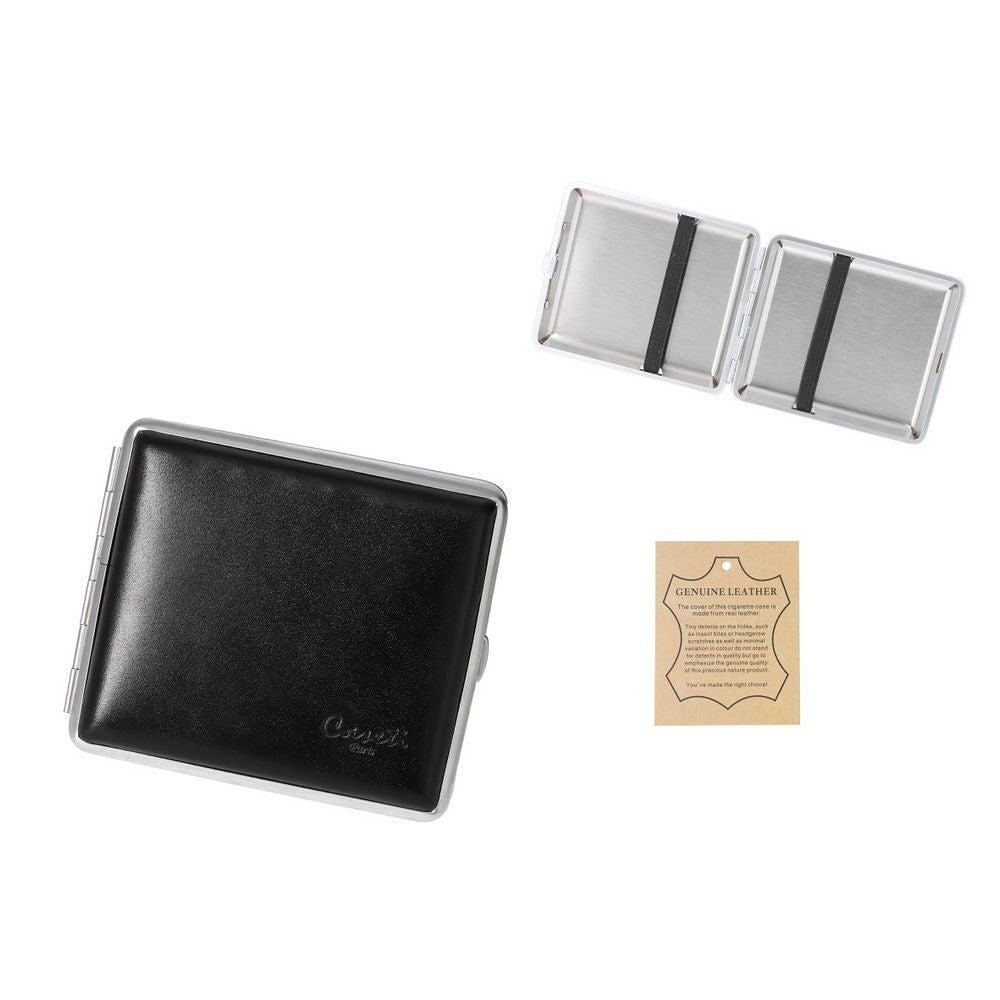 CASETI Cigaret Etui til 18 King Size - Sort Læder - Cigaret Etui fra Caseti hos The Prince Webshop