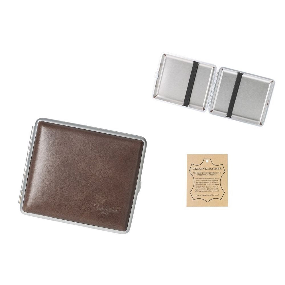 CASETI Cigaret Etui til 18 King Size - Brunt Læder - Cigaret Etui fra Caseti hos The Prince Webshop